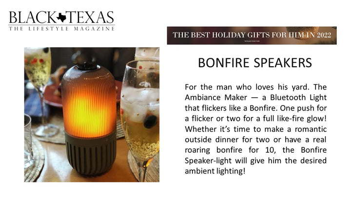 Black Texas Bonfire Speaker Christmas 2022