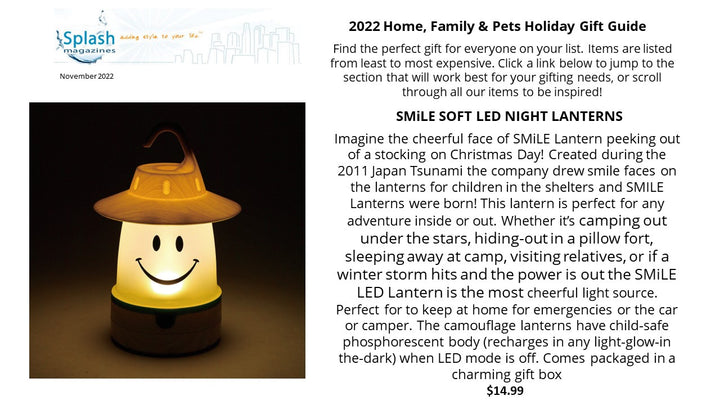 Splash Holiday Gift Guide SMiLE Lantern 2022
