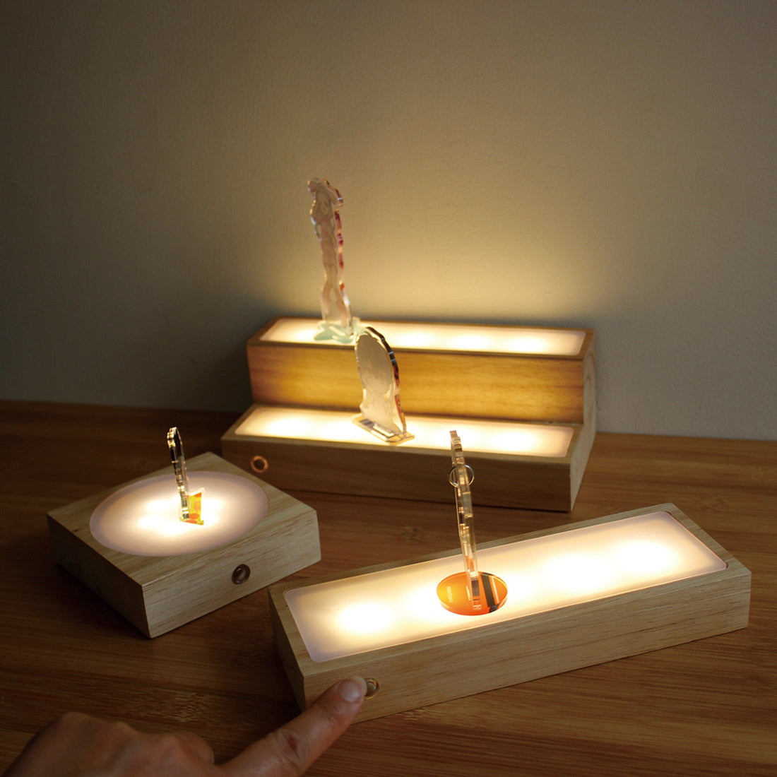 Battery-Operated Light-Up LED Wooden Base