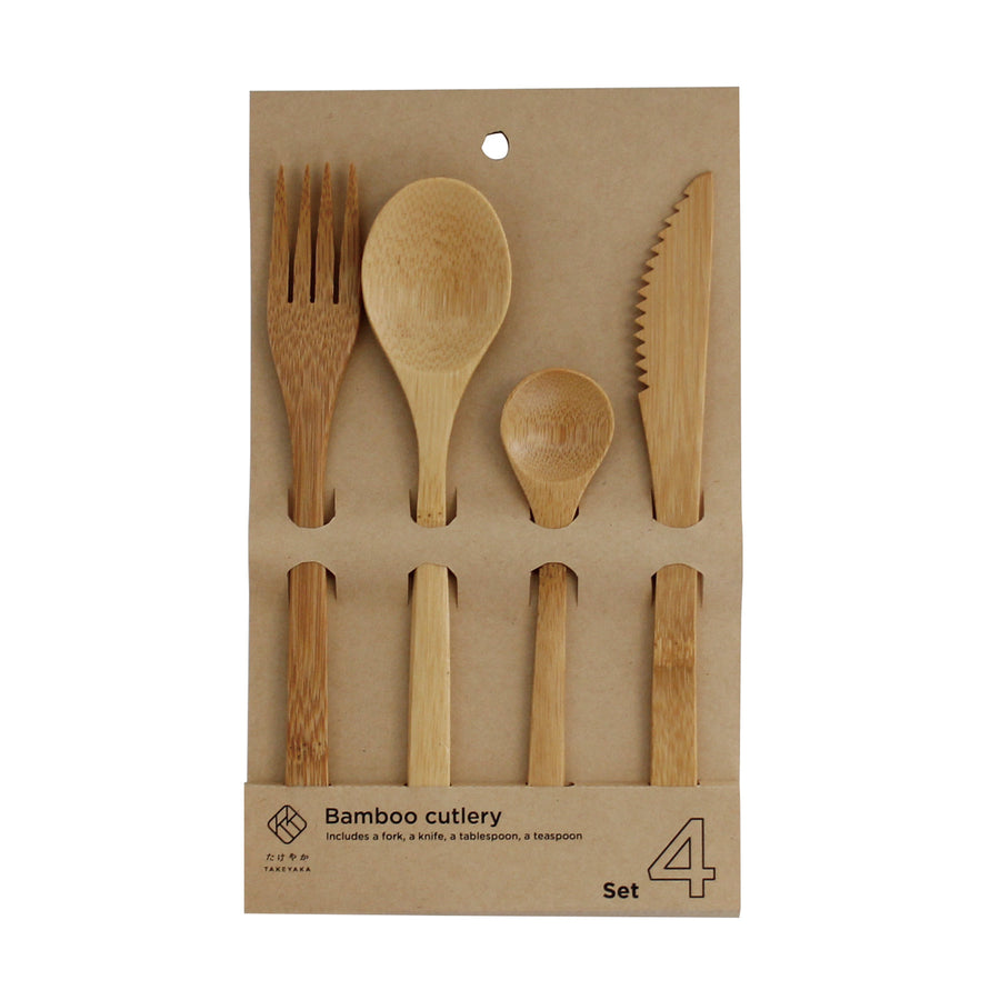 Bamboo Assorted Cutlery 4p Set - TAKEYAKA