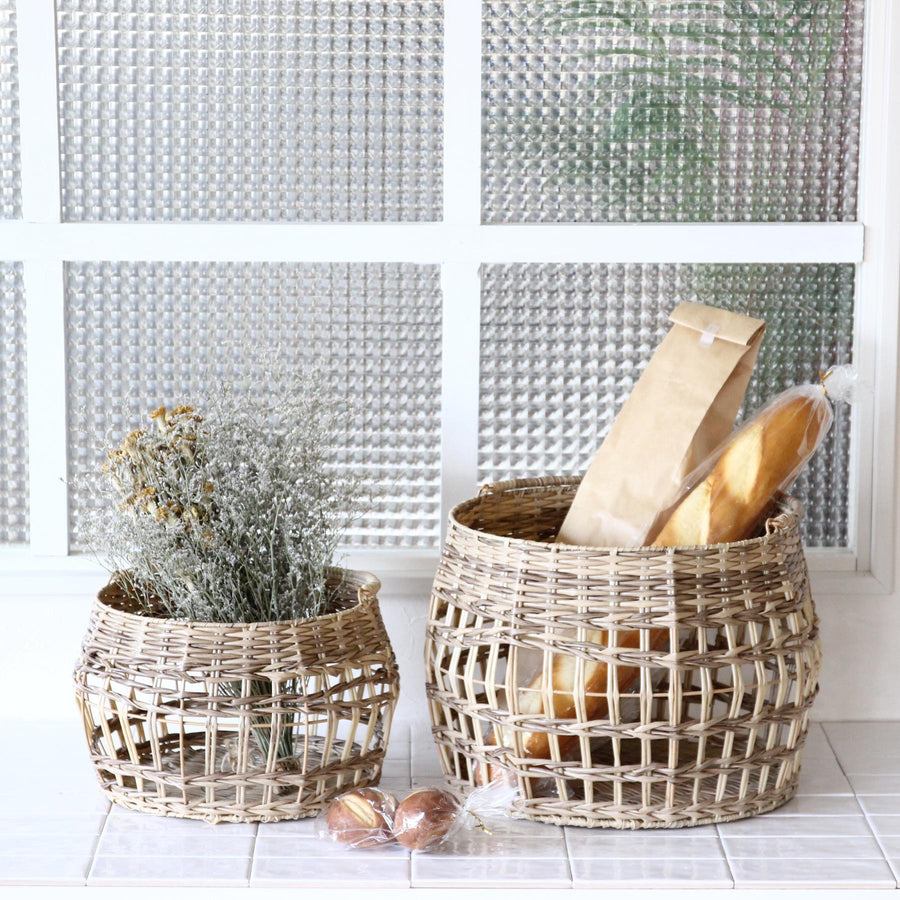 Re-purposed Plastic Baskets (Two Set)