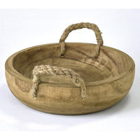 Carving Round Rope-Handled Tray