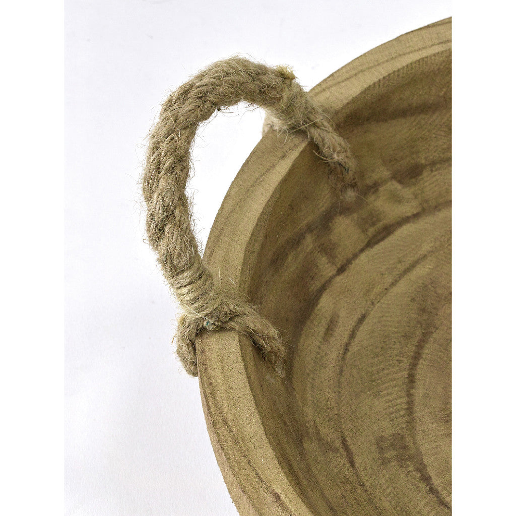 Carving Round Rope-Handled Tray