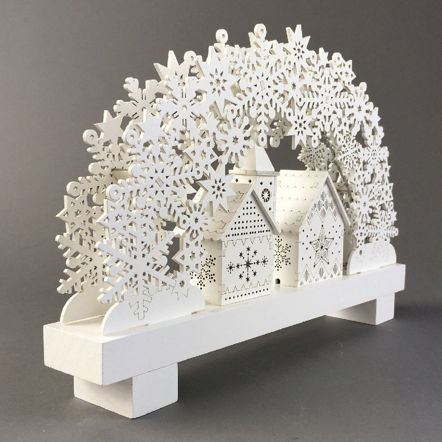 Believe Wooden LED Snow Town Decoration