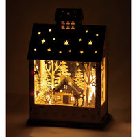 ERZ Wooden LED Chalet + Forest with Music Box