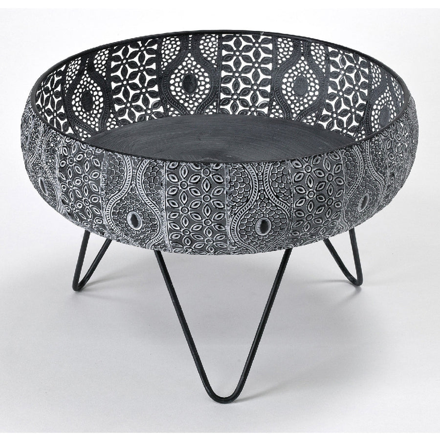 Moroccan Metal Basket with Stand: Large