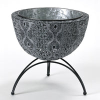 Moroccan Metal Bowl with Stand: Large