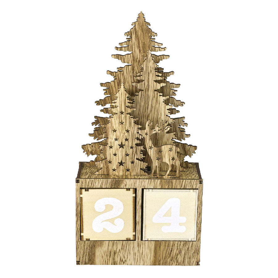 Believe Wooden LED Tree Advent Calendar